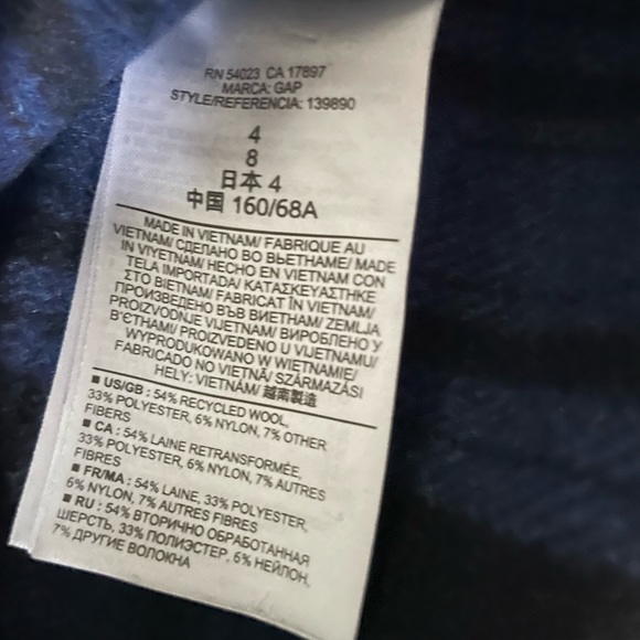 Plaid Wool Mini Skirt black blue Gap - Picture 5 of 5